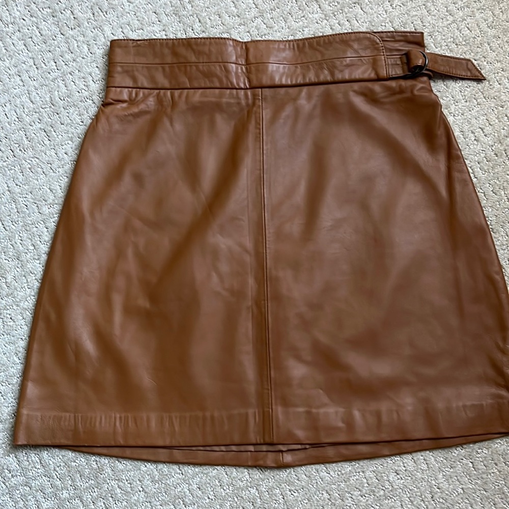 French Connection GOLDENBURG LEATHER MINI SKIRT